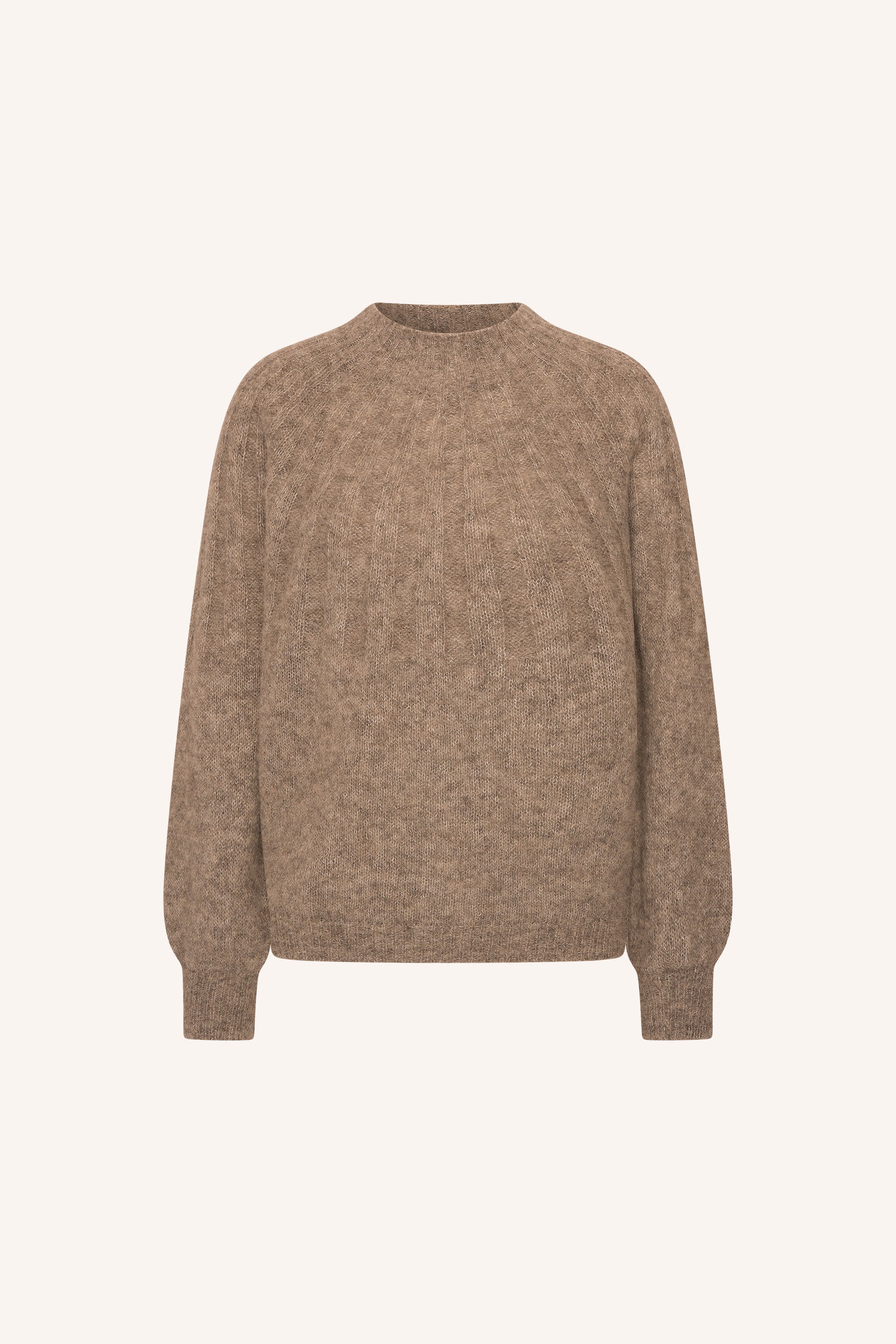 zoe-pullover-biscuit-melee-alpacamix kwaliteit-all-time classic-ronde halslijn-by-bar-productfoto