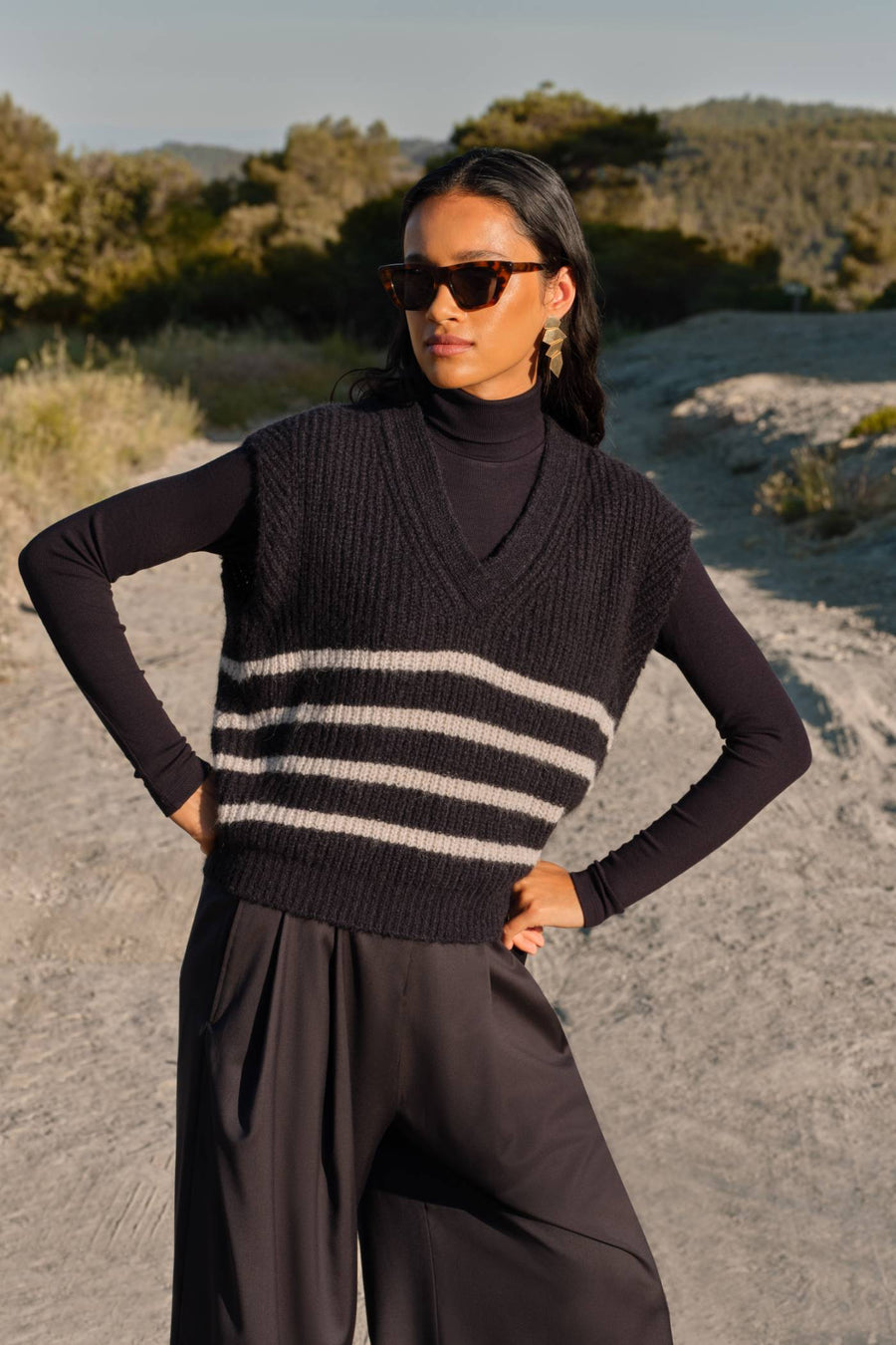 lune spencer | midnight marine stripe