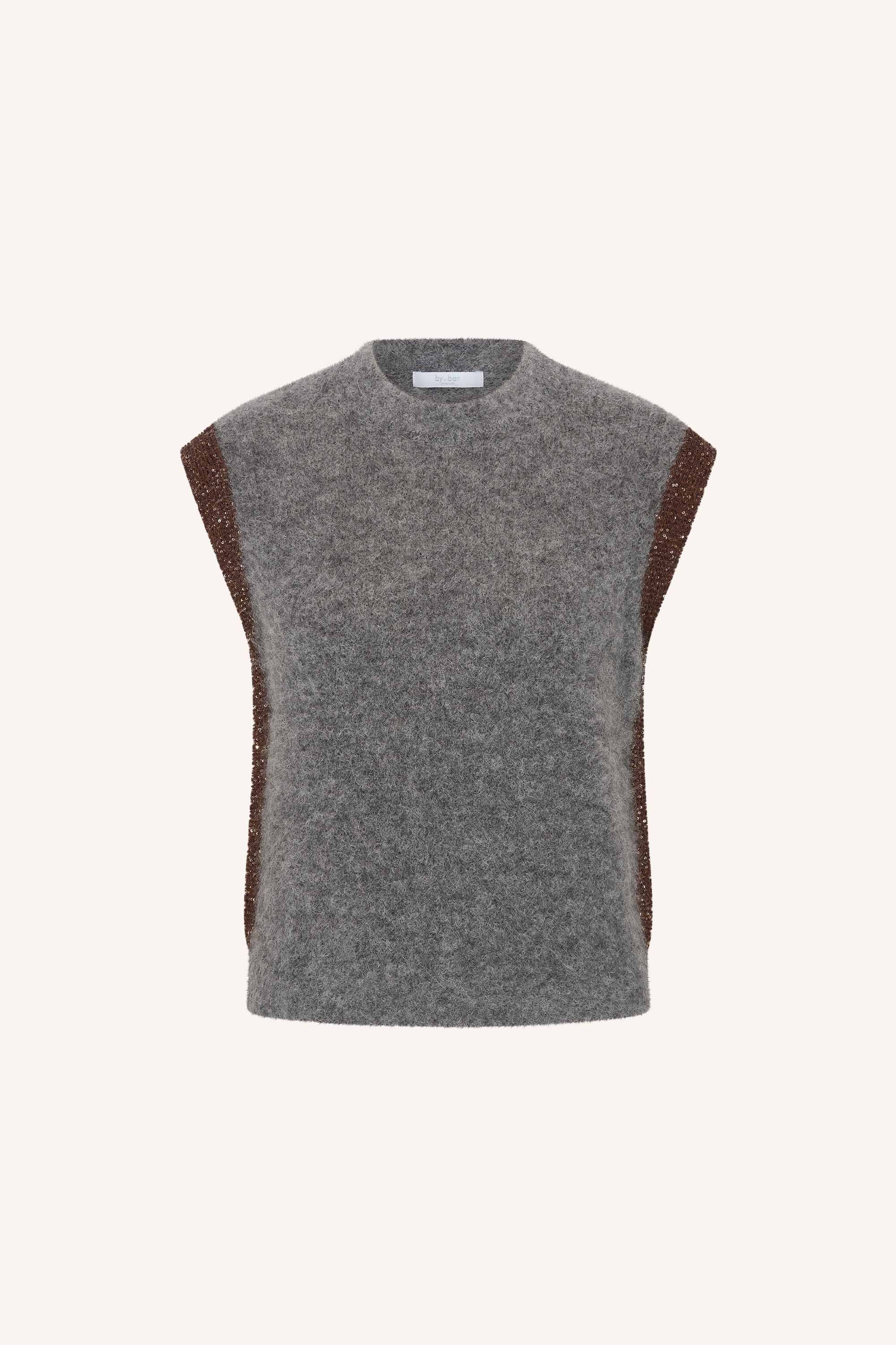 noby-spencer-grey-melee-comfortabele draagervaring-ronde halslijn-kleine kapmouw-by-bar-productfoto
