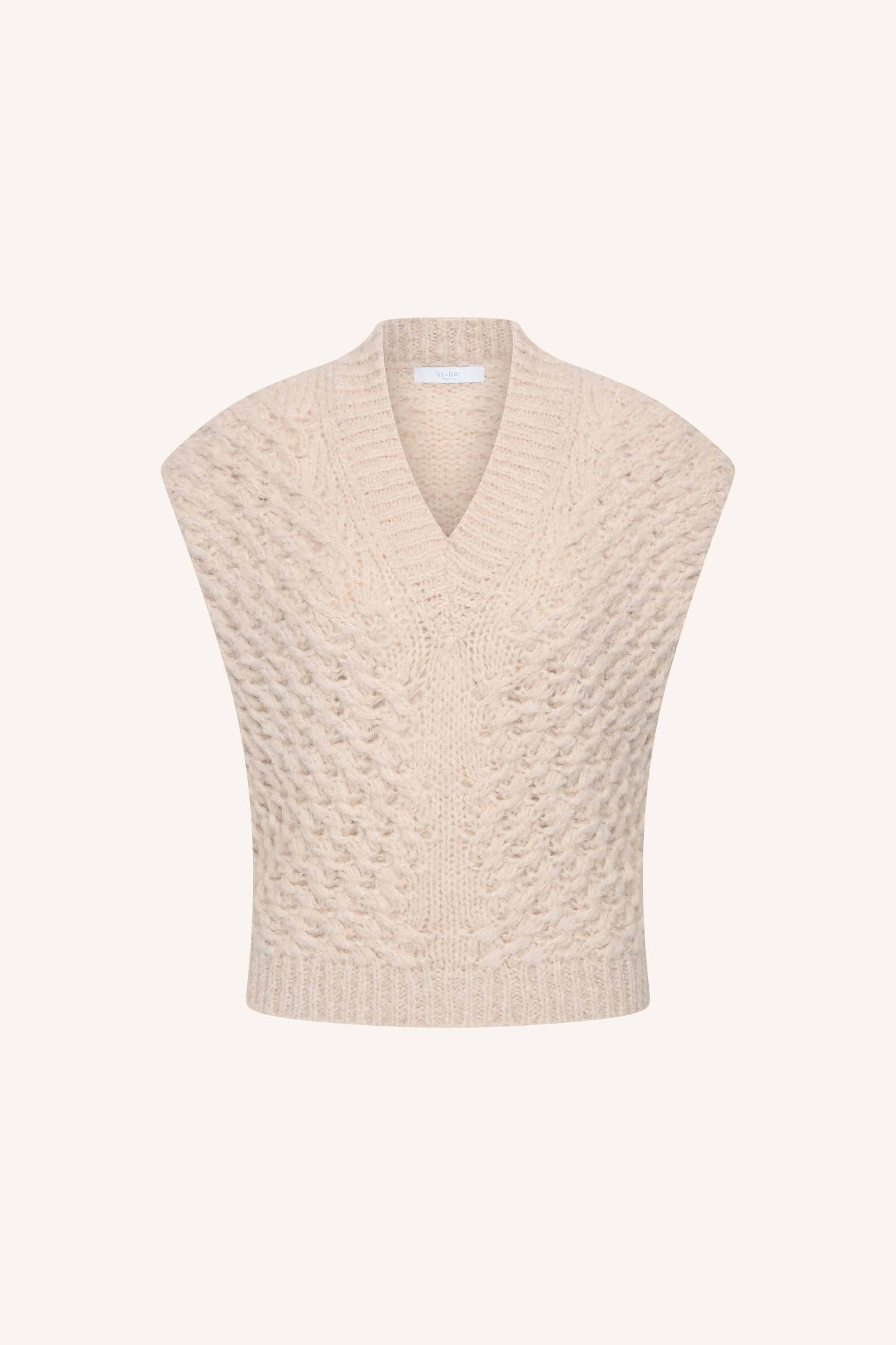 blake-spencer-chalk-gebreide patronen-kleine kapmouw-v-halslijn-by-bar-productfoto