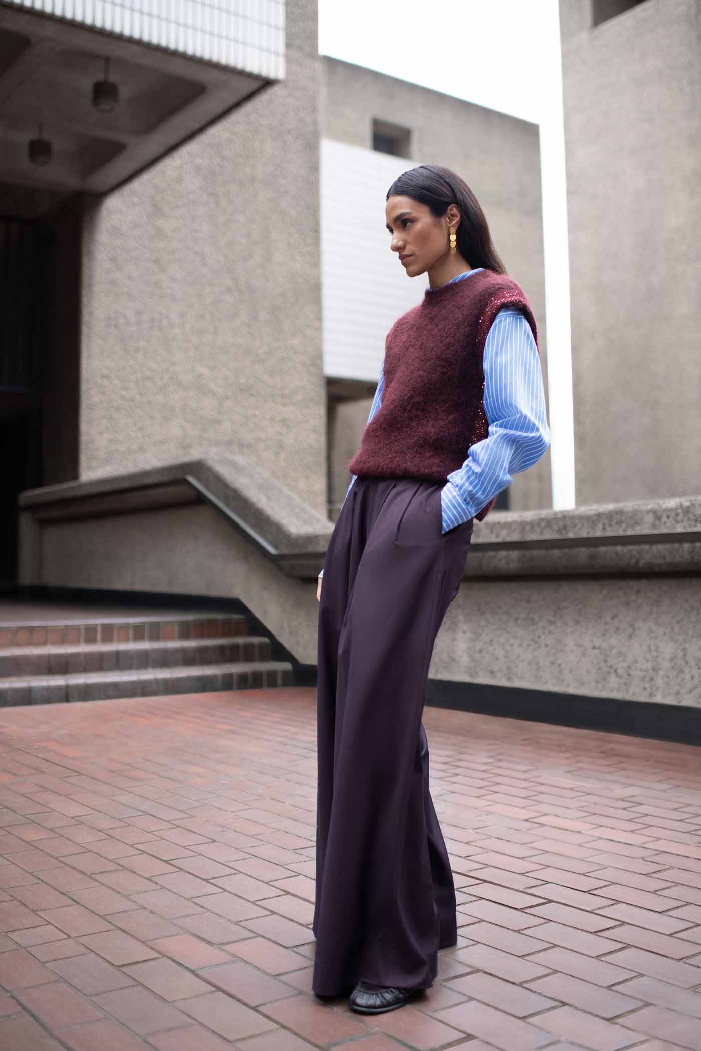 sef-pants-dark-wine-all-time classic-blinde ritssluiting-losvallende pasvorm-by-bar-sfeerbeeld