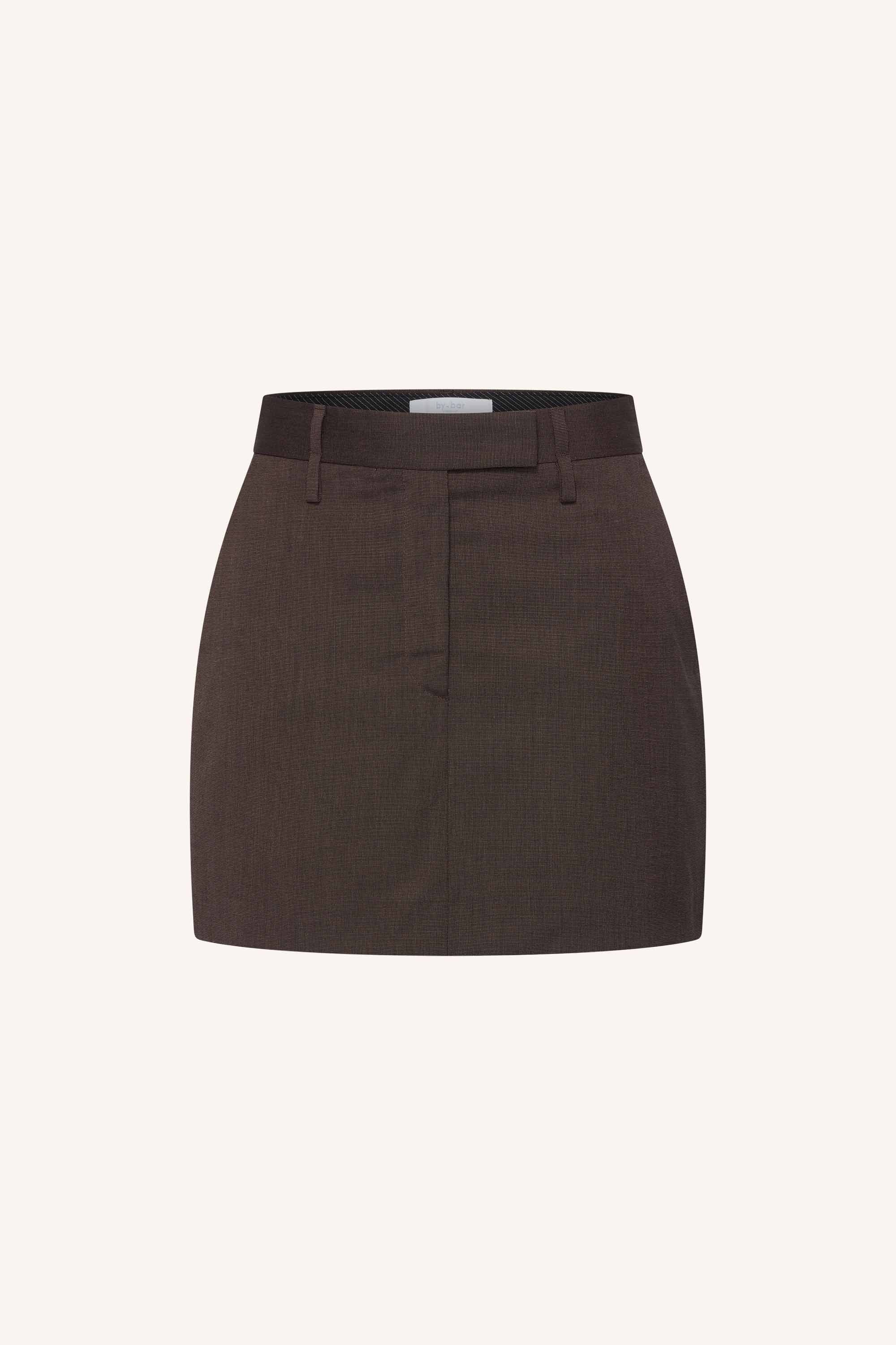 ginny-skirt-dark-brown-all-time classic-gemaakt door weefspecialist-ritssluiting-by-bar-productfoto