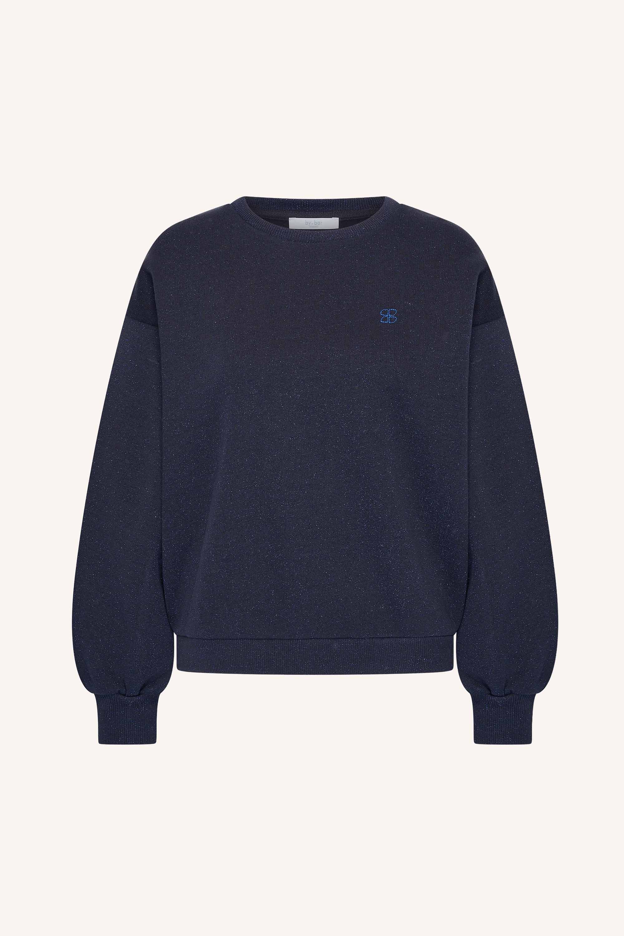 lili-sparkle-sweater-midnight-all-time classic-katoen kwaliteit-ronde halslijn-by-bar-productfoto