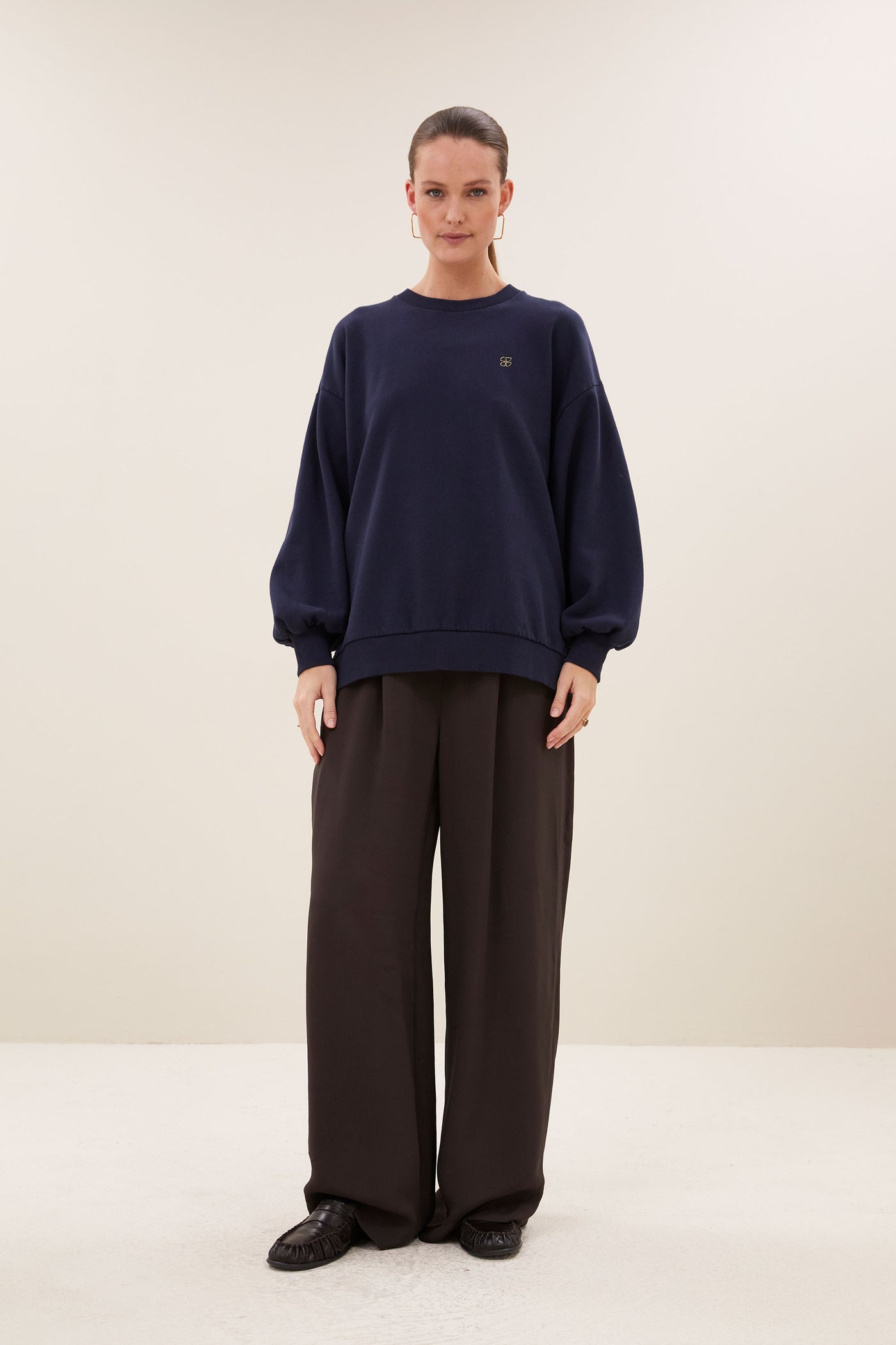 lili long sweater | uniform blue