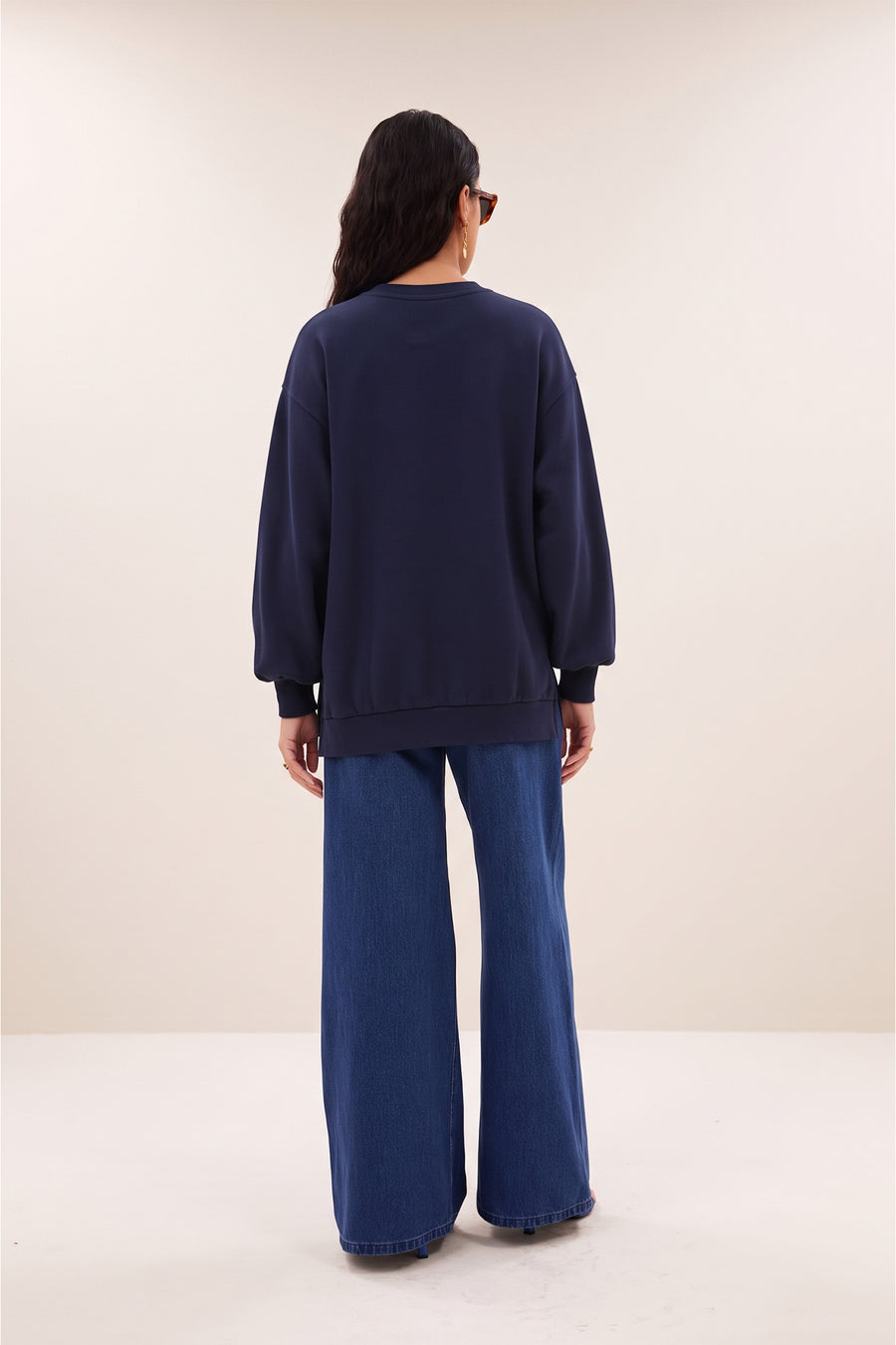 lili long sweater | uniform blue
