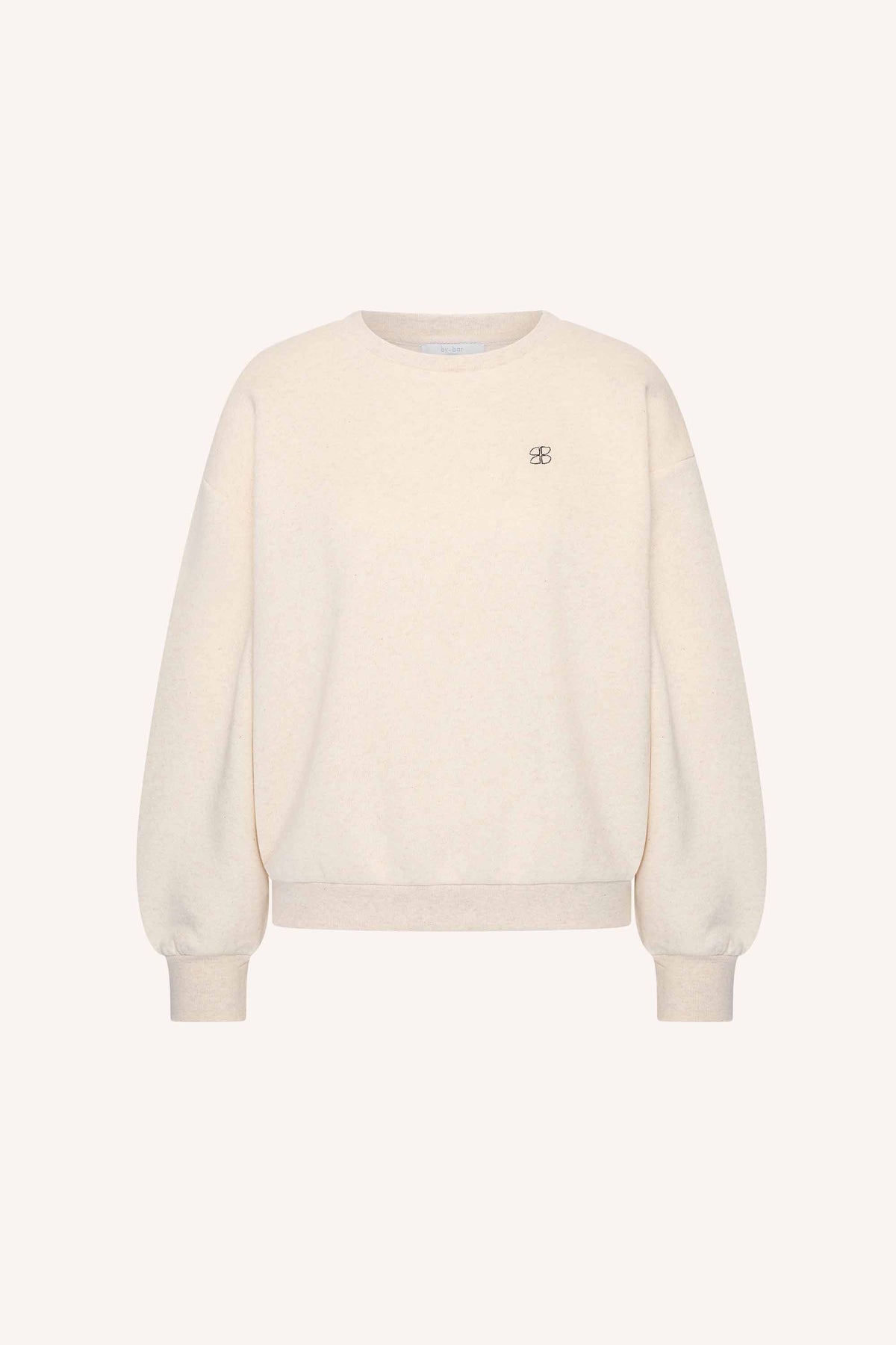 lili-lucky-dance-sweater-oyster-melee-comfortabele draagervaring-verlaagde schoudernaden-ronde halslijn-by-bar-productfoto