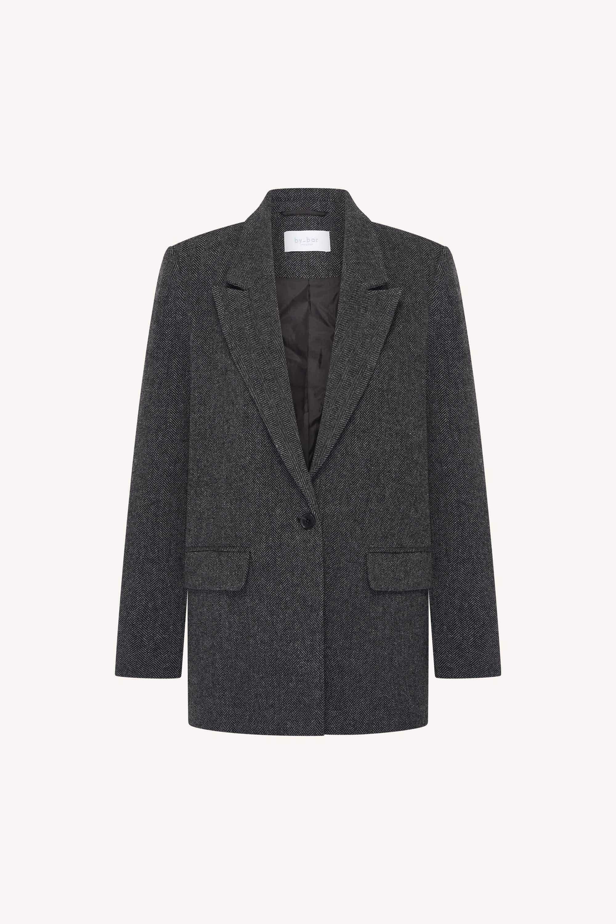 nes-herringbone-blazer-dark-grey-melee-all-time classic-knoopsluiting-wolblend-by-bar-productfoto