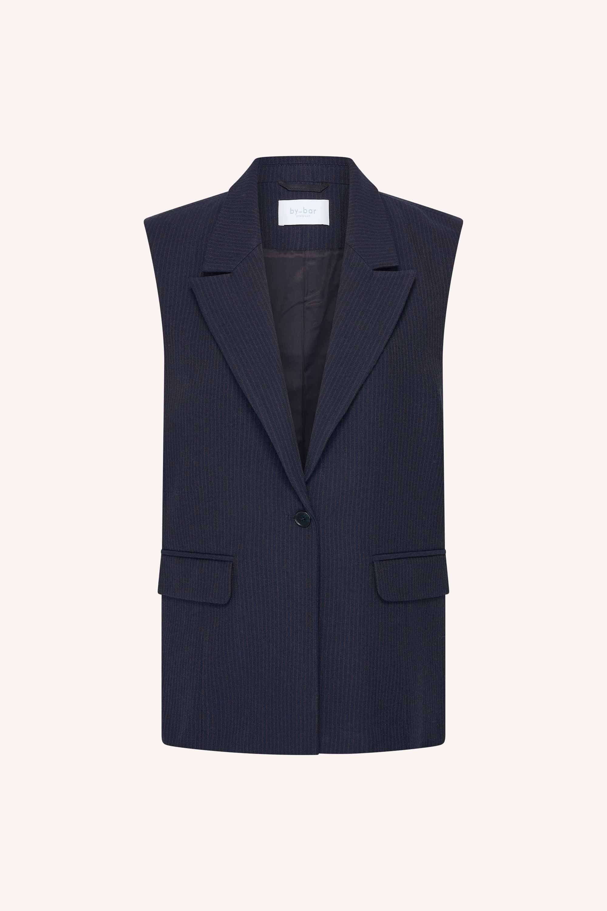 nes-copper-stripe-gilet-copper-stripe-all-time classic-knoopsluiting-gemaakt door weefspecialist-by-bar-productfoto