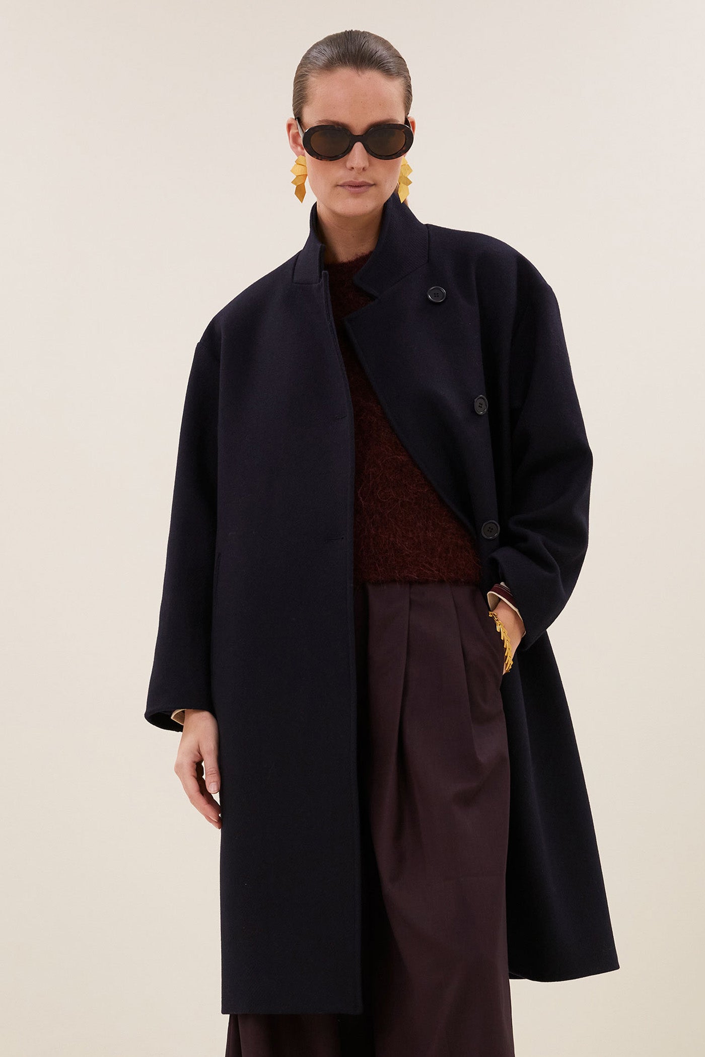 macy wool coat | midnight