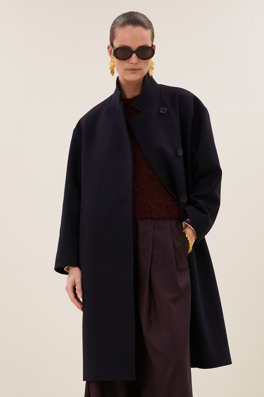macy wool coat | midnight