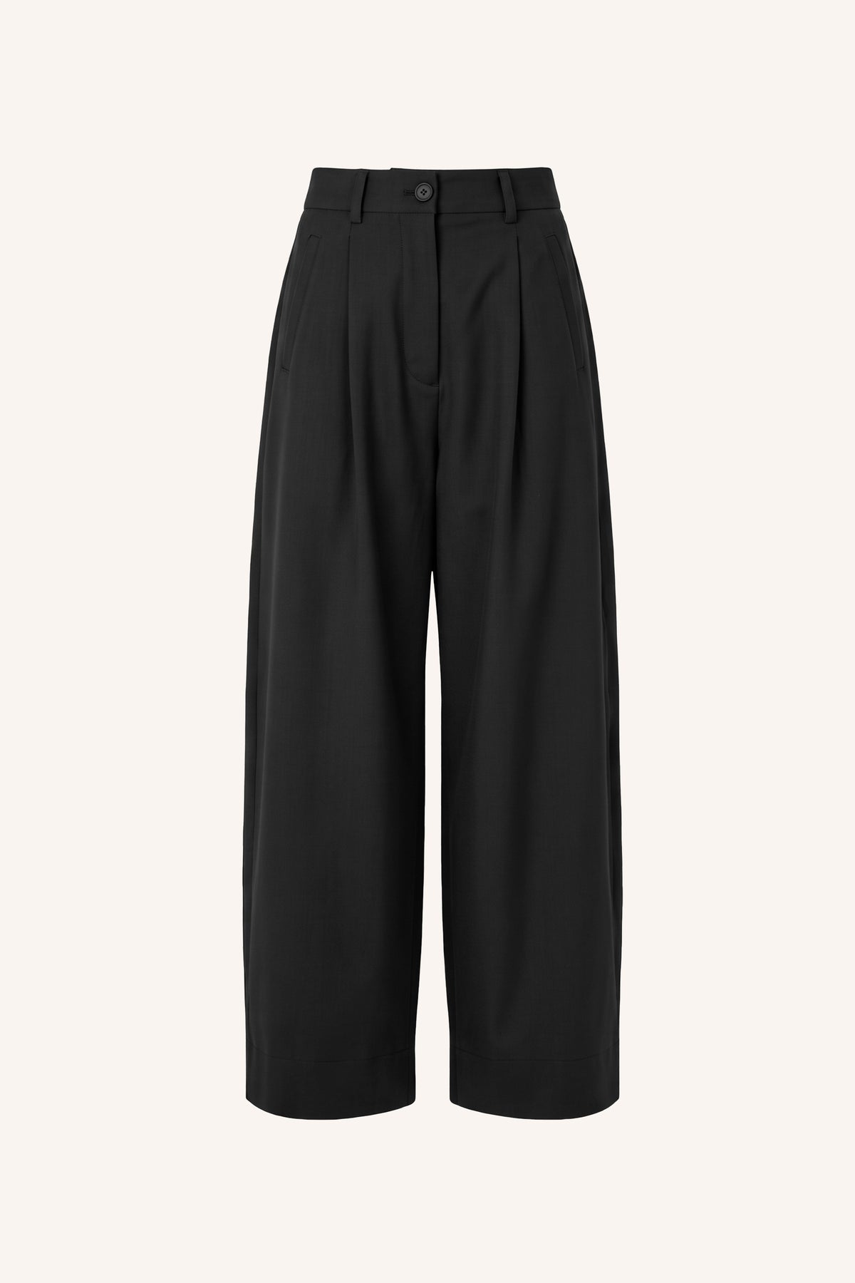 jule-solid-pants-jet-black-all-time classic-comfortabele pasvorm-rits- en knoopsluiting-by-bar-productfoto