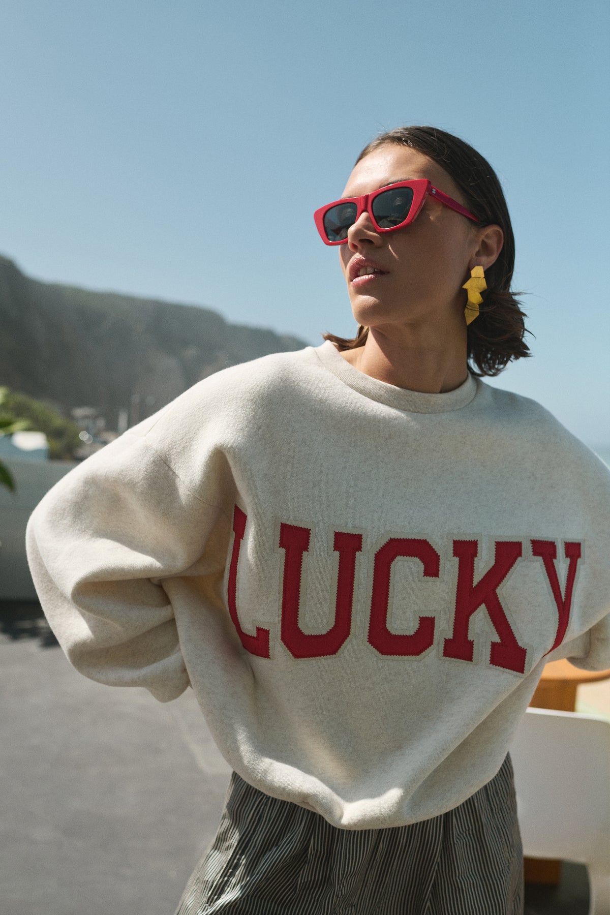 bibi lucky patchwork sweater | oyster melee
