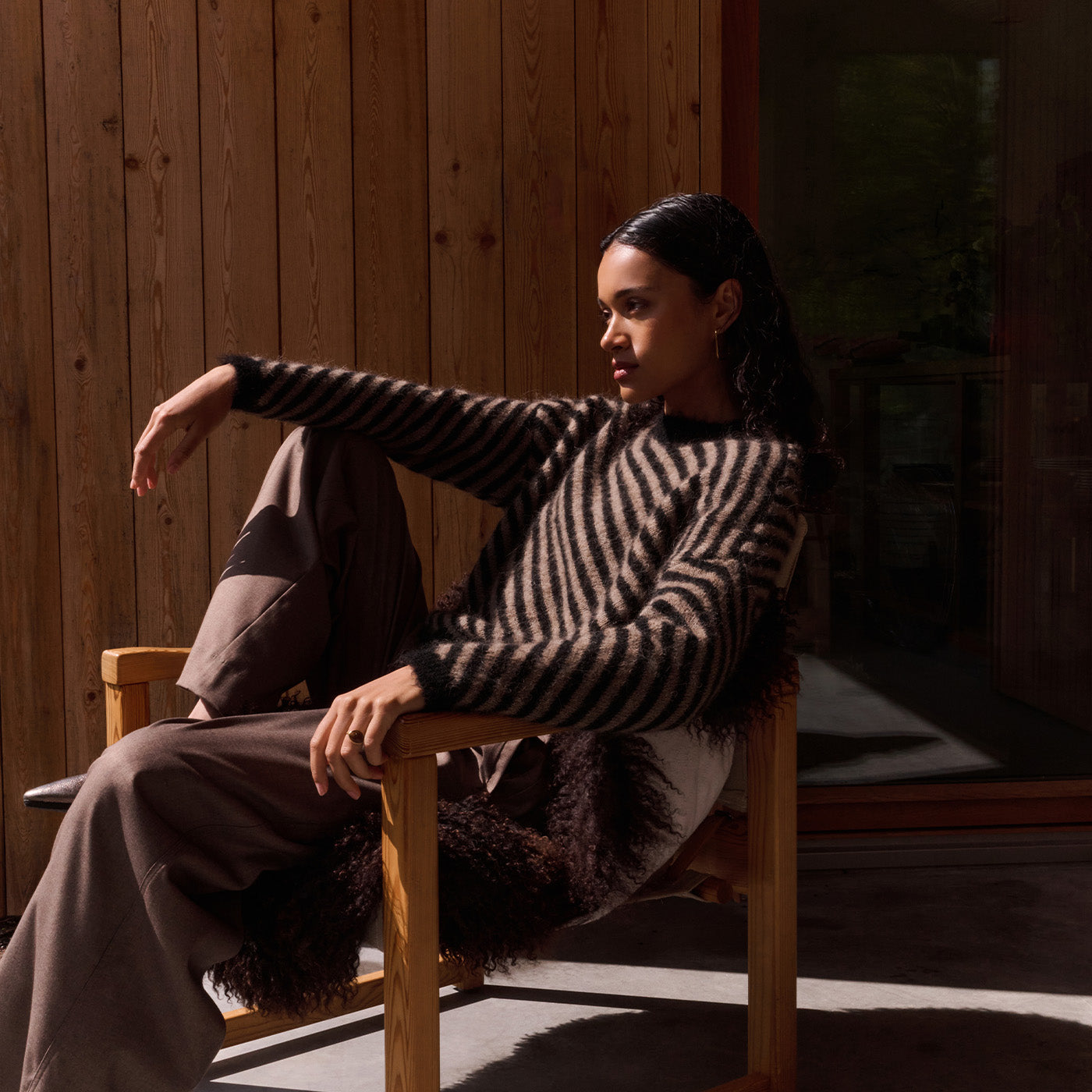 diagonal natural pullover-biscuit